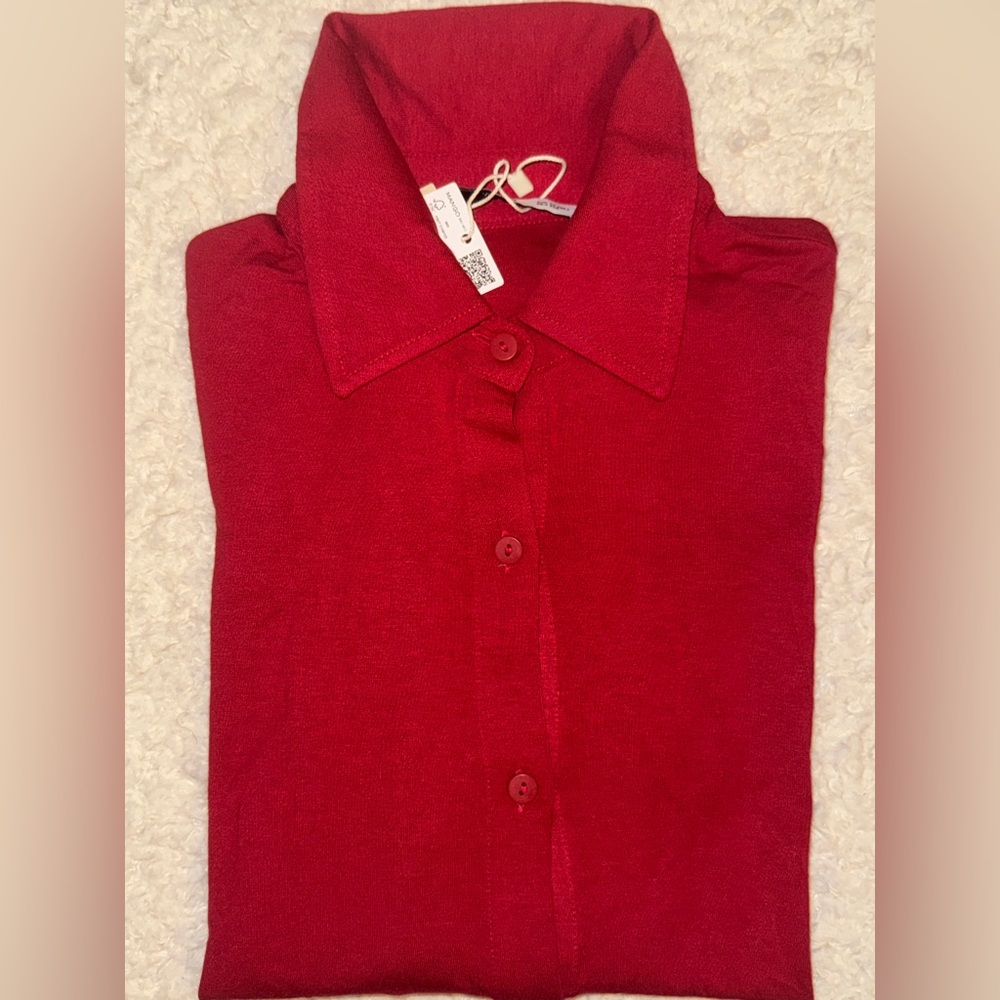 Mango Red Button Up